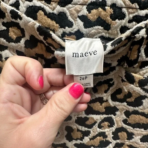 Anthropologie’s Mauve The Ettie high-rise wide leg crop pant in leopard - Picture 6 of 7